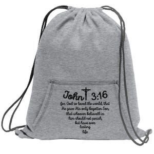 Christian John 316 For God So Loved The World Jesus Sweatshirt Cinch Pack Bag