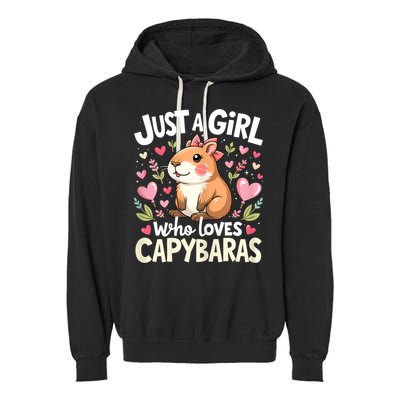 Capybara Just A Girl Who Loves Capybara Lover Garment-Dyed Fleece Hoodie