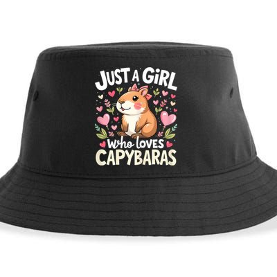 Capybara Just A Girl Who Loves Capybara Lover Sustainable Bucket Hat