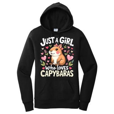 Capybara Just A Girl Who Loves Capybara Lover Women's Pullover Hoodie