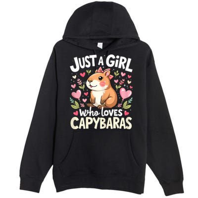 Capybara Just A Girl Who Loves Capybara Lover Premium Pullover Hoodie