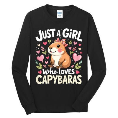 Capybara Just A Girl Who Loves Capybara Lover Tall Long Sleeve T-Shirt