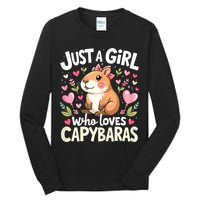 Capybara Just A Girl Who Loves Capybara Lover Tall Long Sleeve T-Shirt