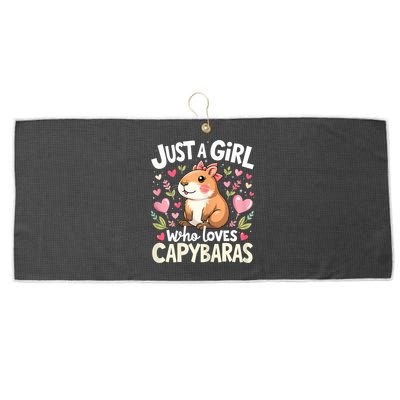 Capybara Just A Girl Who Loves Capybara Lover Large Microfiber Waffle Golf Towel