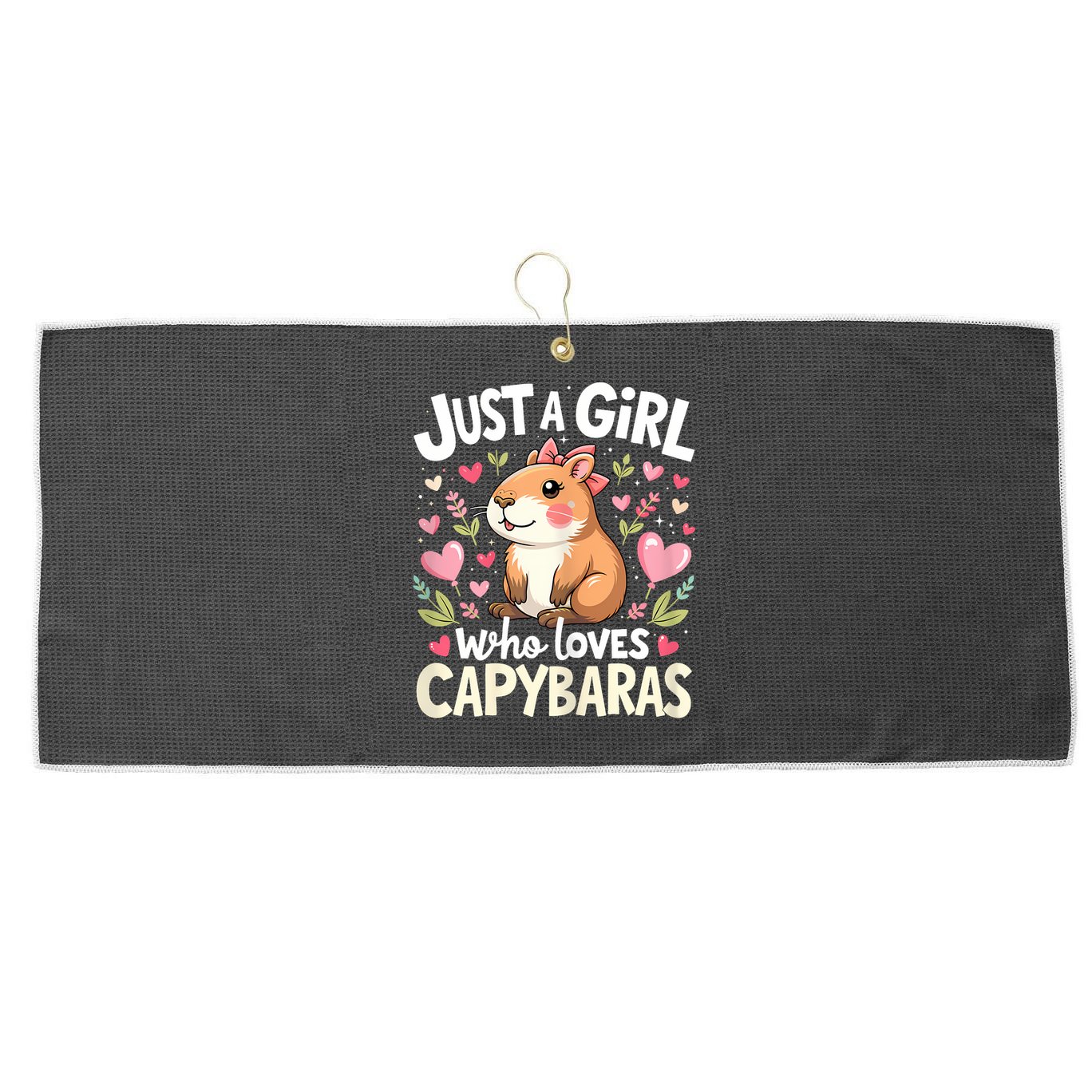 Capybara Just A Girl Who Loves Capybara Lover Large Microfiber Waffle Golf Towel