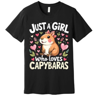 Capybara Just A Girl Who Loves Capybara Lover Premium T-Shirt