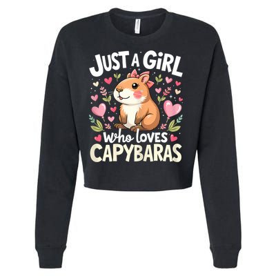 Capybara Just A Girl Who Loves Capybara Lover Cropped Pullover Crew