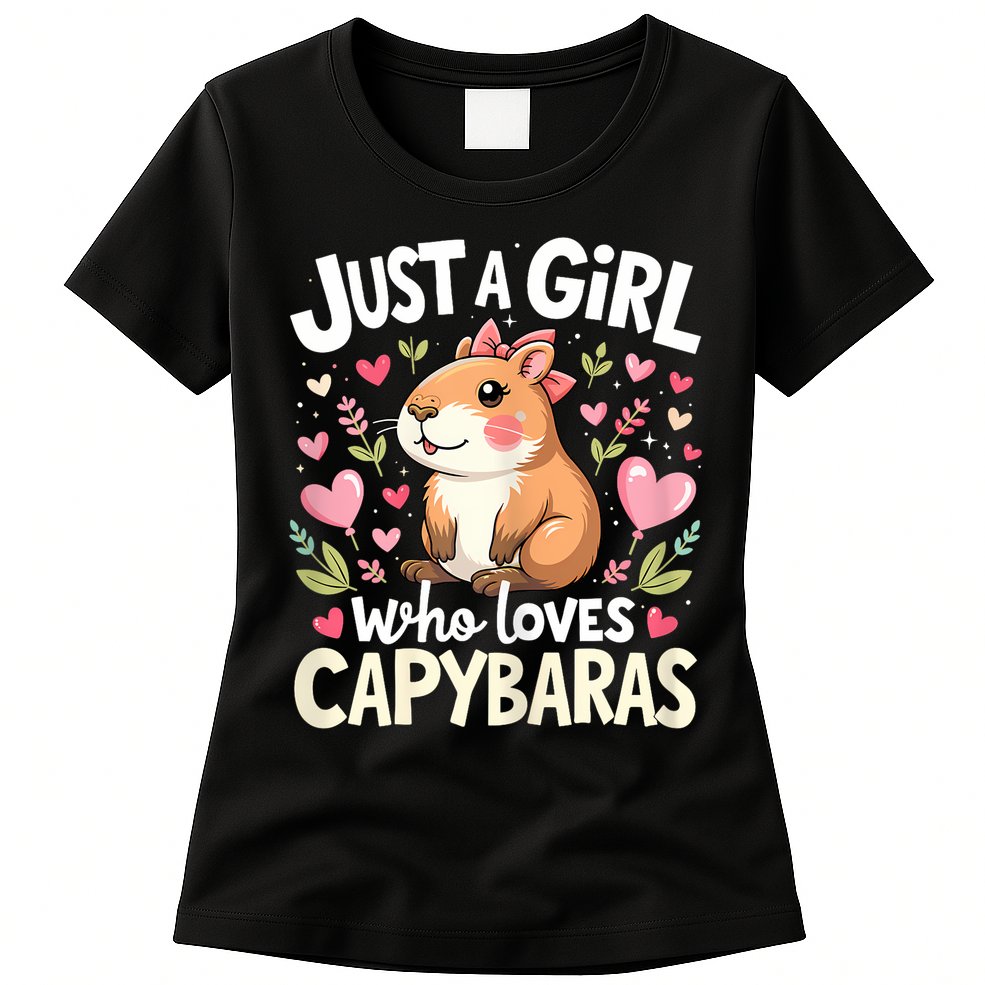 Capybara Just A Girl Who Loves Capybara Lover Womens T-Shirt