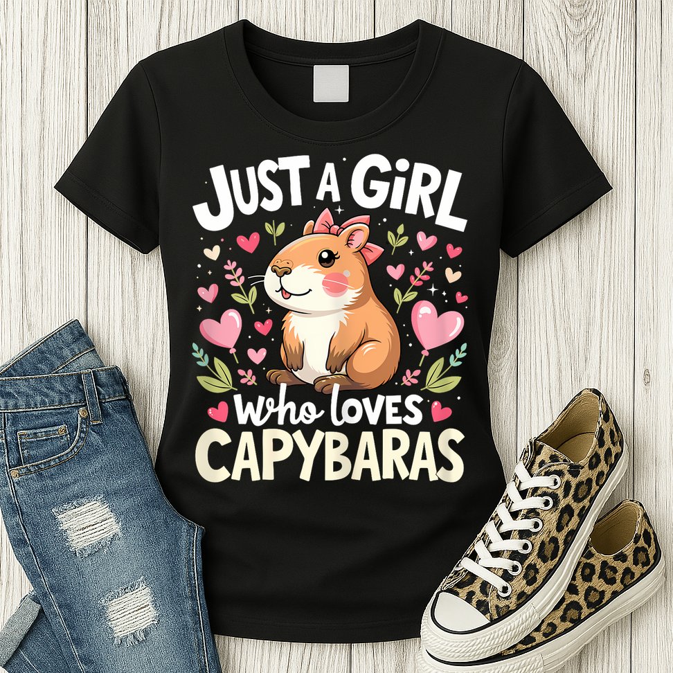 Capybara Just A Girl Who Loves Capybara Lover Womens T-Shirt
