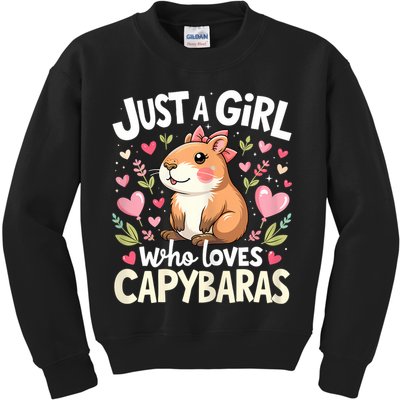 Capybara Just A Girl Who Loves Capybara Lover Kids Sweatshirt