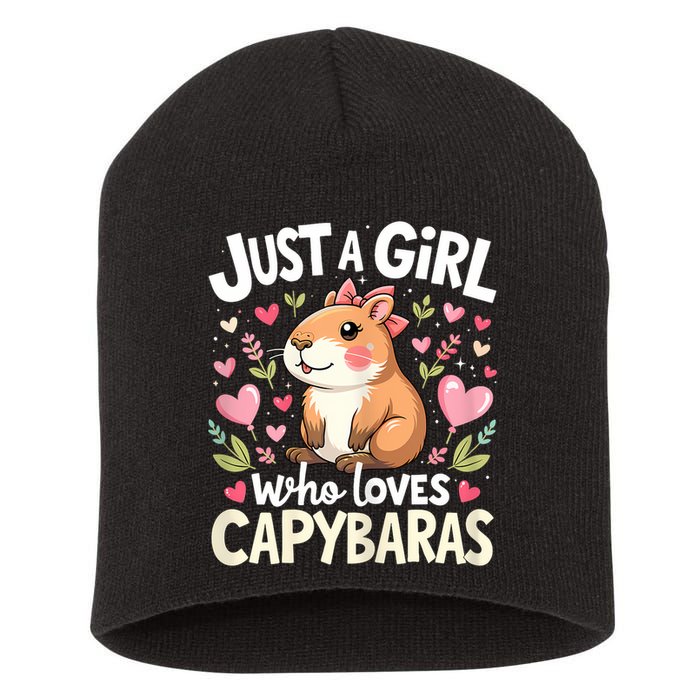 Capybara Just A Girl Who Loves Capybara Lover Short Acrylic Beanie