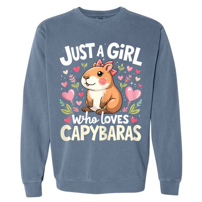 Capybara Just A Girl Who Loves Capybara Lover Garment-Dyed Sweatshirt