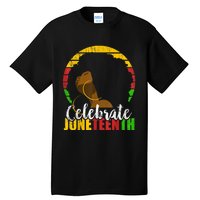 Celebrate Juneteenth Afro Woman Retro African Colors Gift Tall T-Shirt