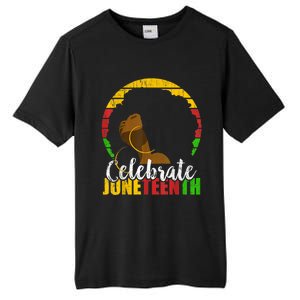 Celebrate Juneteenth Afro Woman Retro African Colors Gift Tall Fusion ChromaSoft Performance T-Shirt