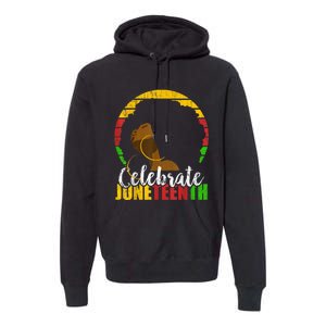 Celebrate Juneteenth Afro Woman Retro African Colors Gift Premium Hoodie