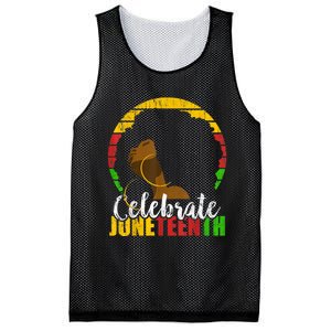 Celebrate Juneteenth Afro Woman Retro African Colors Gift Mesh Reversible Basketball Jersey Tank