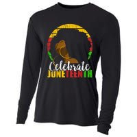 Celebrate Juneteenth Afro Woman Retro African Colors Gift Cooling Performance Long Sleeve Crew