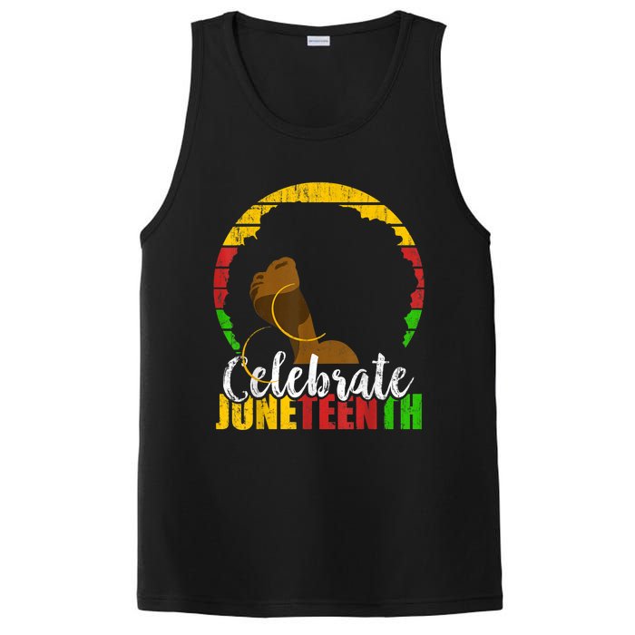 Celebrate Juneteenth Afro Woman Retro African Colors Gift PosiCharge Competitor Tank