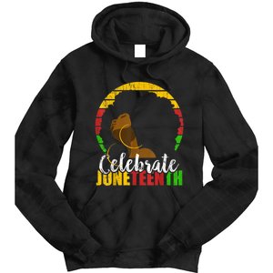 Celebrate Juneteenth Afro Woman Retro African Colors Gift Tie Dye Hoodie