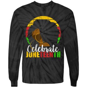 Celebrate Juneteenth Afro Woman Retro African Colors Gift Tie-Dye Long Sleeve Shirt