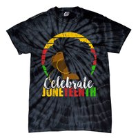 Celebrate Juneteenth Afro Woman Retro African Colors Gift Tie-Dye T-Shirt