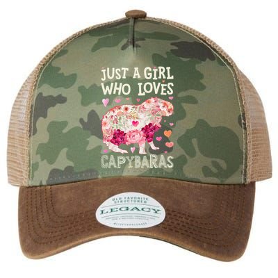Capybara Just A  Who Loves Capybaras Flower  Floral  Legacy Tie Dye Trucker Hat