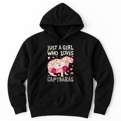 Capybara Just A  Who Loves Capybaras Flower  Floral  Hoodie