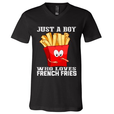 Cute Just A Boy Who Loves French Fries V-Neck T-Shirt
