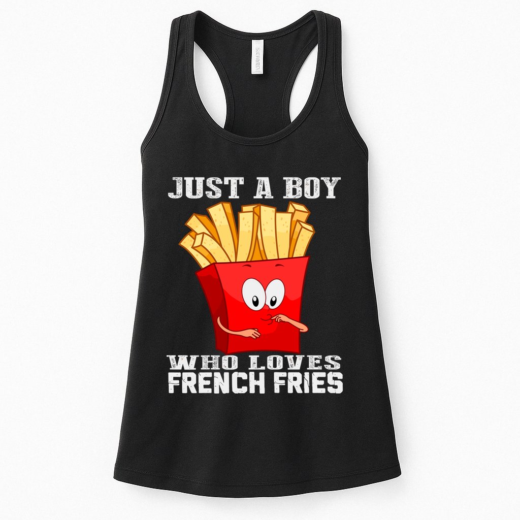 Cute Just A Boy Who Loves French Fries Womens Tank Top