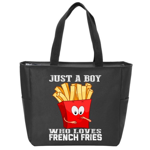 Cute Just A Boy Who Loves French Fries Zip Tote Bag
