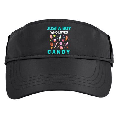 Cute Just A Boy Who Loves Candy Sweets Adult Drive Performance Visor