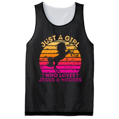 Christian Just a  Who Loves Jesus and Horses Mesh Reversible Basketball Jersey Tank