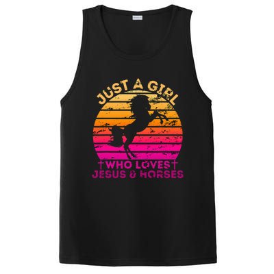 Christian Just a  Who Loves Jesus and Horses PosiCharge Competitor Tank