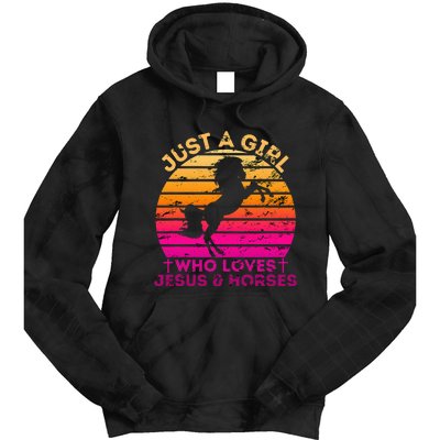 Christian Just a  Who Loves Jesus and Horses Tie Dye Hoodie