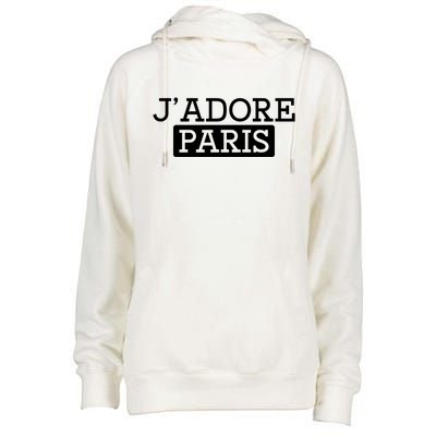 Cool J Adore Paris I Love Paris French Womens Funnel Neck Pullover Hood