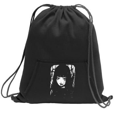 Creepy Japanese Anime Manga Horror Pastel Goth Grunge Sweatshirt Cinch Pack Bag