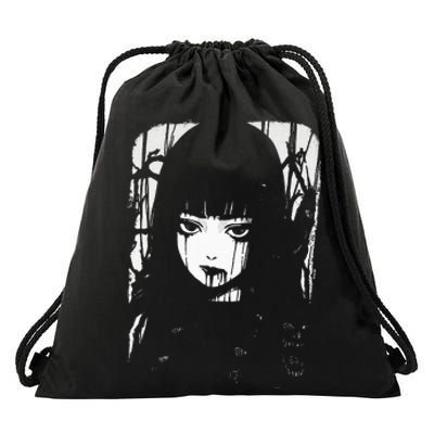 Creepy Japanese Anime Manga Horror Pastel Goth Grunge Drawstring Bag