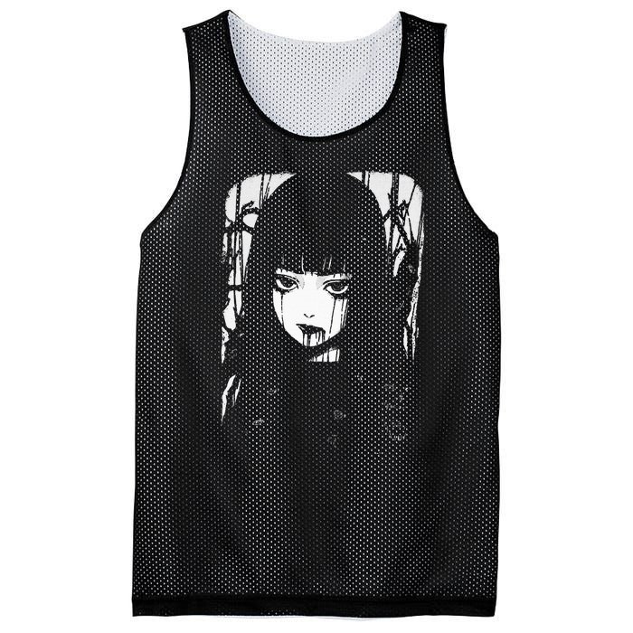 Creepy Japanese Anime Manga Horror Pastel Goth Grunge Mesh Reversible Basketball Jersey Tank