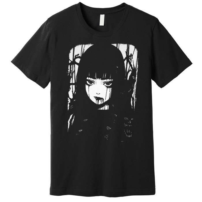 Creepy Japanese Anime Manga Horror Pastel Goth Grunge Premium T-Shirt