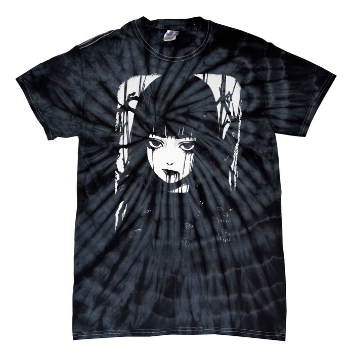 Creepy Japanese Anime Manga Horror Pastel Goth Grunge Tie-Dye T-Shirt