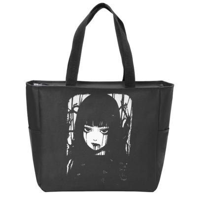 Creepy Japanese Anime Manga Horror Pastel Goth Grunge Zip Tote Bag