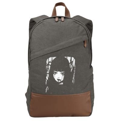 Creepy Japanese Anime Manga Horror Pastel Goth Grunge Cotton Canvas Backpack