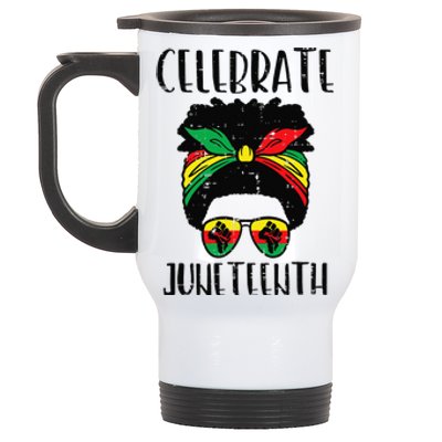 Celebrate Juneteenth Afro Africa Bandana Sunglasses Stainless Steel Travel Mug