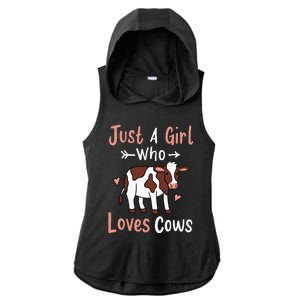 Cow Just a Who Loves Cows Gift for Cow Lovers. Ladies PosiCharge Tri-Blend Wicking Draft Hoodie Tank