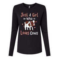 Cow Just a Who Loves Cows Gift for Cow Lovers. Womens Cotton Relaxed Long Sleeve T-Shirt