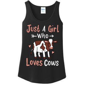 Cow Just a Who Loves Cows Gift for Cow Lovers. Ladies Essential Tank