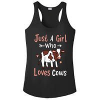 Cow Just a Who Loves Cows Gift for Cow Lovers. Ladies PosiCharge Competitor Racerback Tank