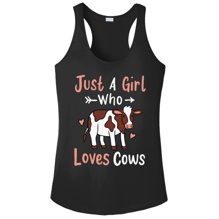 Cow Just a Who Loves Cows Gift for Cow Lovers. Ladies PosiCharge Competitor Racerback Tank