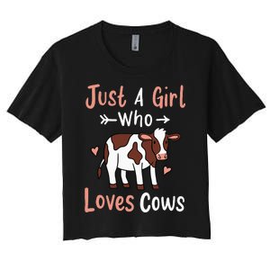 Cow Just a Who Loves Cows Gift for Cow Lovers. Women's Crop Top Tee