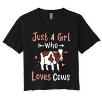 Cow Just a Who Loves Cows Gift for Cow Lovers. Women's Crop Top Tee